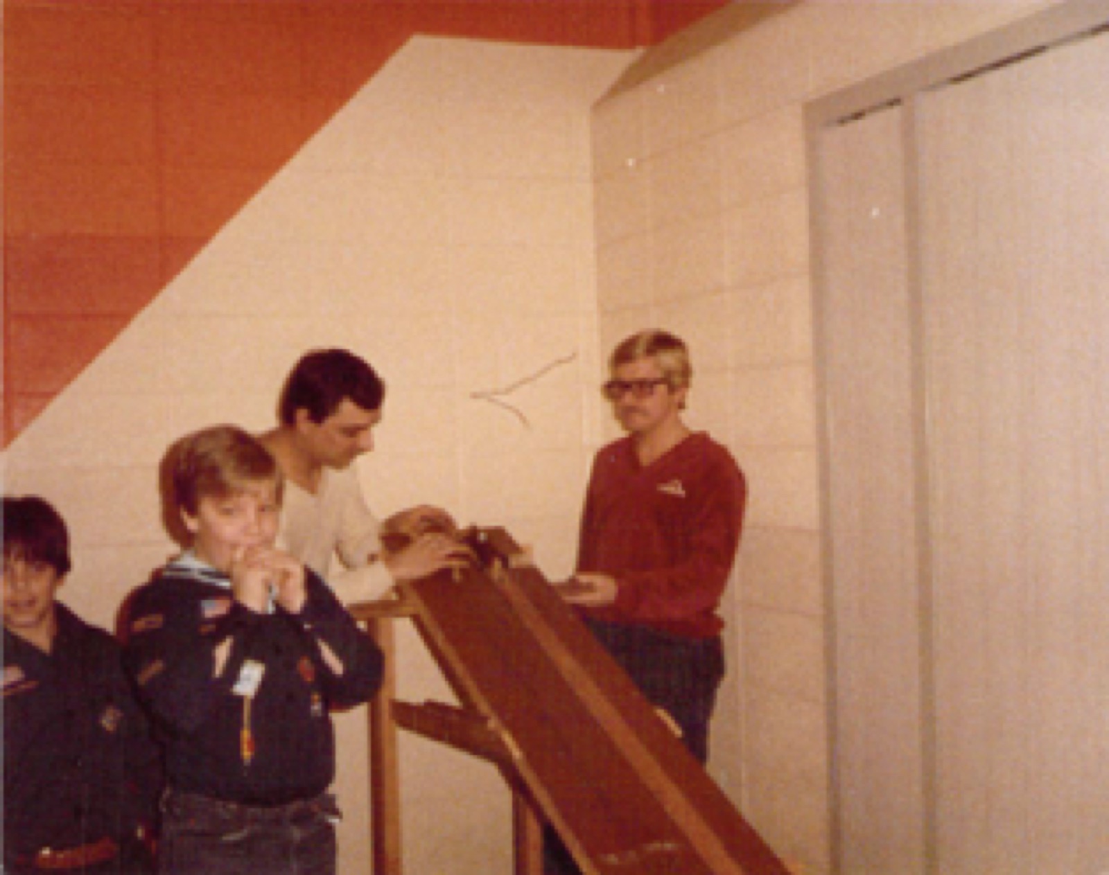 Working on a pinewood derby car