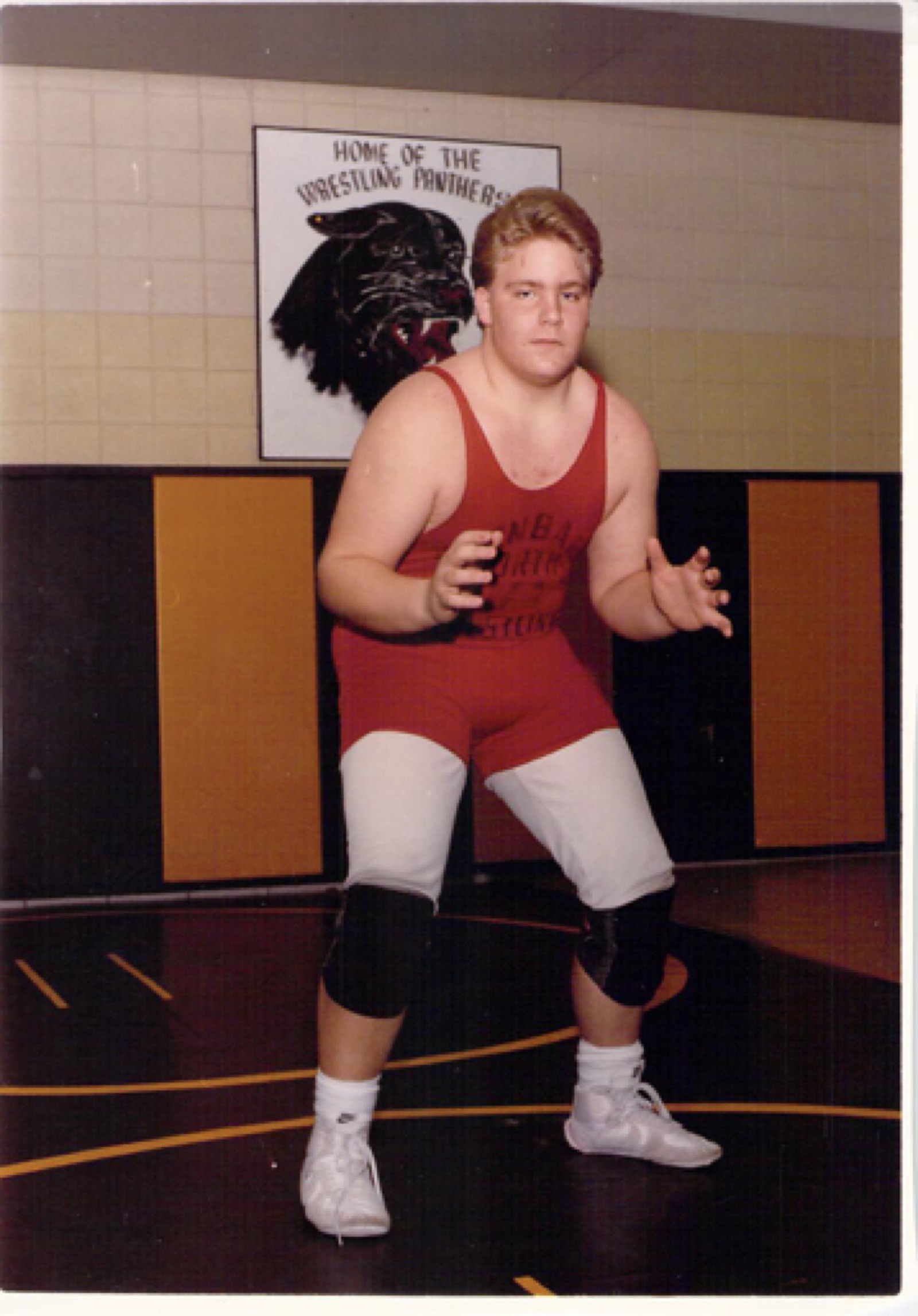 Dom on the wrestling mat